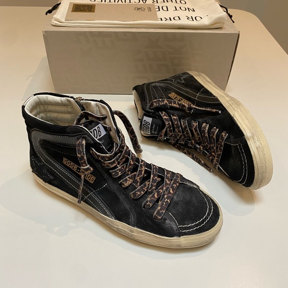 Golden Goose Slide Sneaker in Black Suede/Silver sz 38 New in Box - Picture 13 of 15